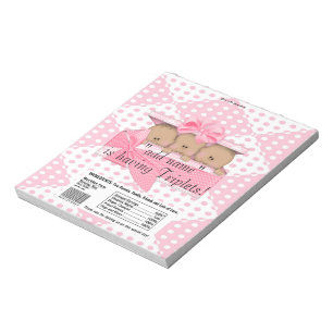 Triplet Baby Shower Candy Bar Wrappers Party Favor Notepad