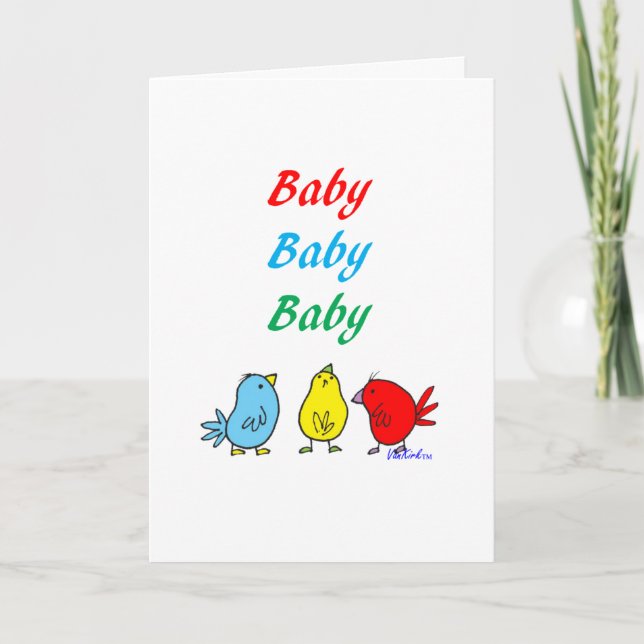 Triplet Birth Greeting Card (Front)