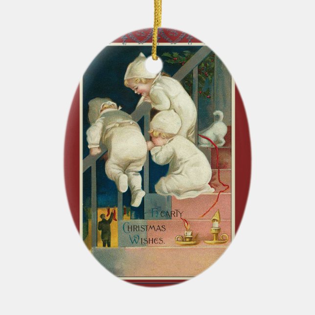 Triplet Christmas Ornament vintage Victorian (Front)