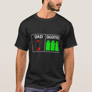Triplet Dad of Three Daughters Funny Father's Day  T-Shirt