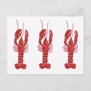 Triplet Lobsters Post Card