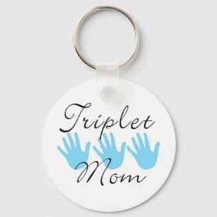 triplet mom keychain