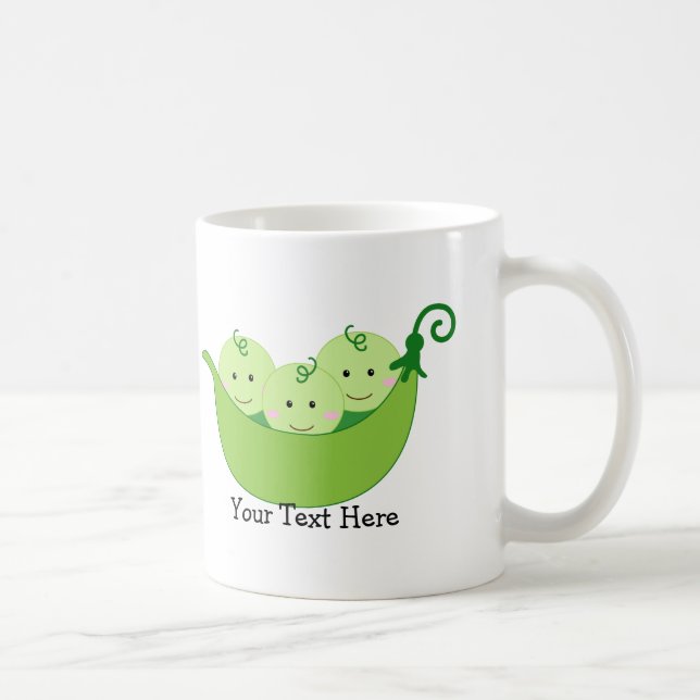 Triplet Pea Pods (customizable) Coffee Mug (Right)