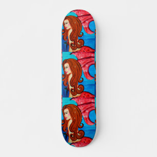 triplet redheaded mermaids skateboard