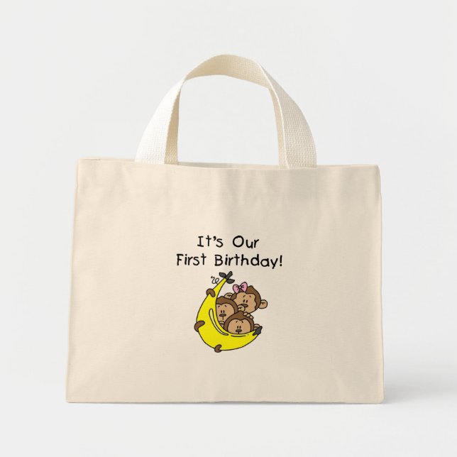 Triplets 1st - Two Boys, One Girl Mini Tote Bag (Front)