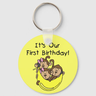 Triplets 1st - Two Girls One Boy Tshirts and Gifts Keychain