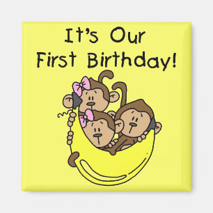 Triplets 1st - Two Girls One Boy Tshirts and Gifts Magnet