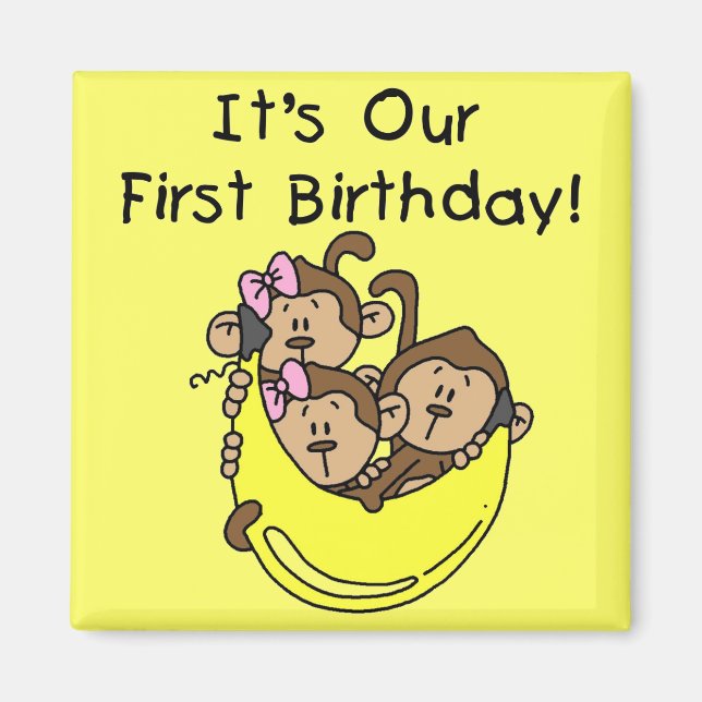 Triplets 1st - Two Girls One Boy Tshirts and Gifts Magnet (Front)