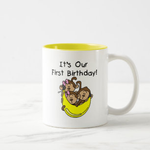 Triplets 1st - Two Girls One Boy Tshirts and Gifts Two-Tone Coffee Mug