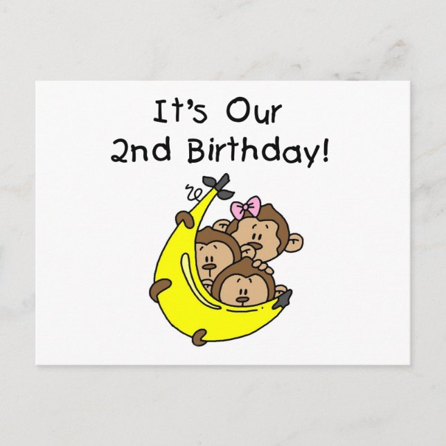 Triplets 2nd - Two Boys/ One Girl Tshirts Postcard (Front)