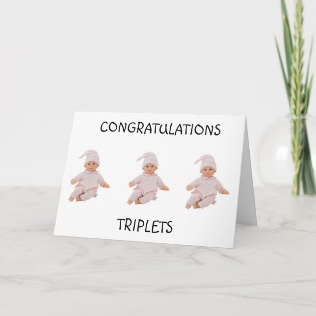 **TRIPLETS** 3 BUNDLES OF JOY & TRIPLE THE LOVE CARD (Front)