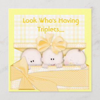 TRIPLETS BABY SHOWER  INVITATION for MULTIPLES
