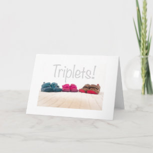 Triplets birth greetings card