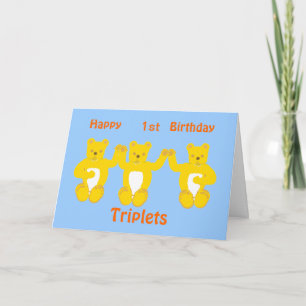 Triplets Birthday Card, add year/names Card