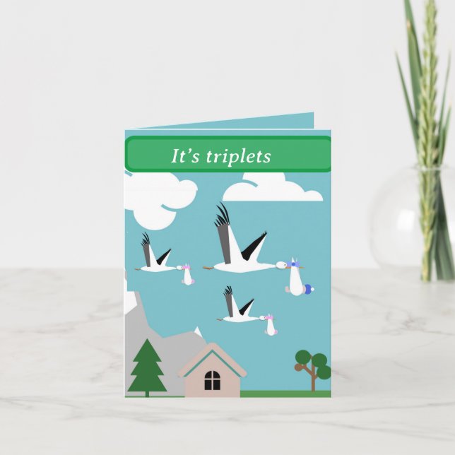 Triplets Editable  Card (Front)