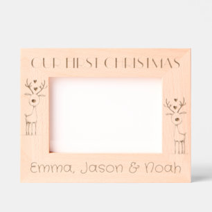 Triplets First Christmas, Personalized Landscape   Etched Frames