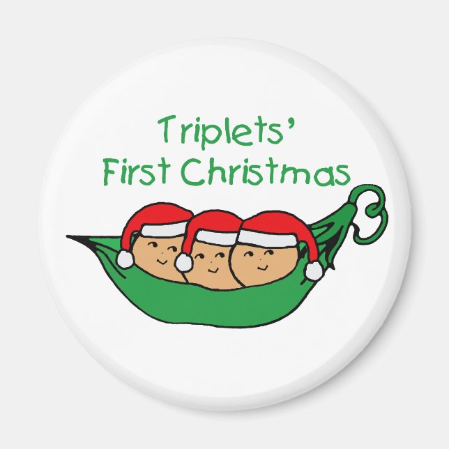 Triplets First Christmas - Pod (no date) Magnet (Front)
