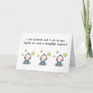 Triplets Greeting Card, Welcome Triplet Babys Card
