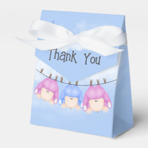 Triplets Hanging On Clothesline Favor Box