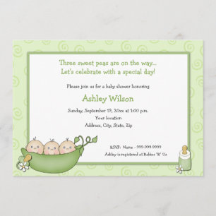 Triplets Invitations De Douche Pour Bébé