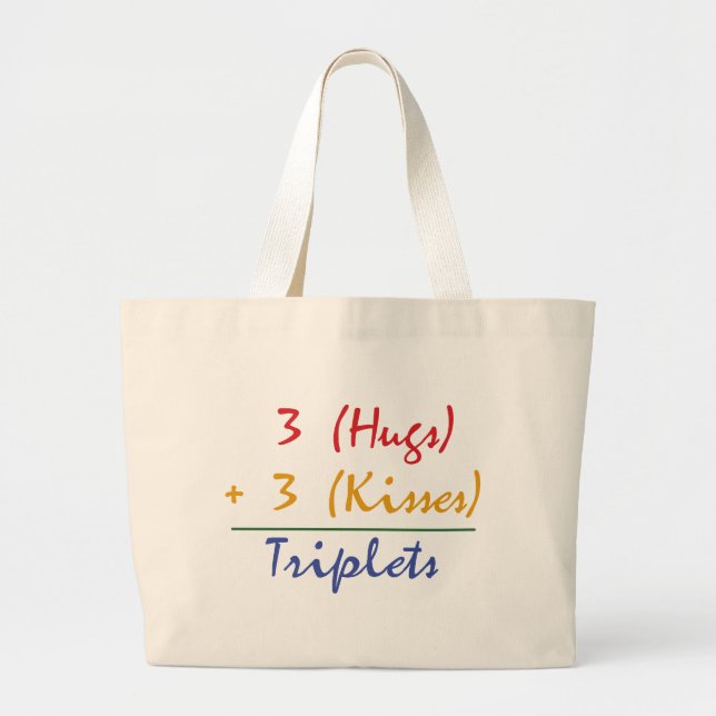 Triplets Math Large Tote Bag (Front)