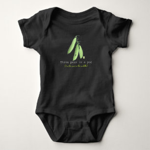 Triplets Three Peas in a Pod Baby Bodysuit