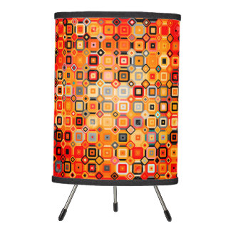 Tripod Lampe de table orange brûlée vintage sous-sol rétr