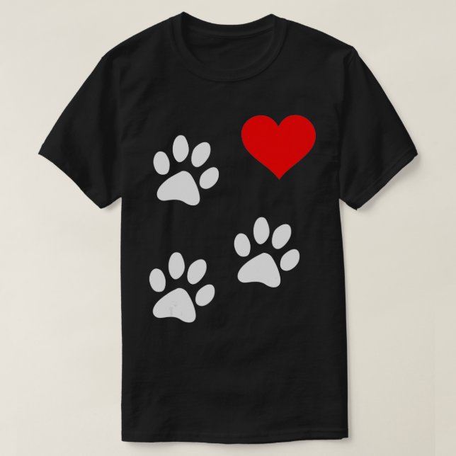 Tripod print 3Legged Dog Amputee Love Paws Heart  T-Shirt (Design Front)
