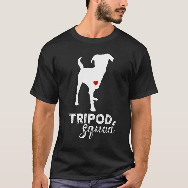 Tripod Squad Left Front Leg Amputee Three Legged D T-Shirt (Front)