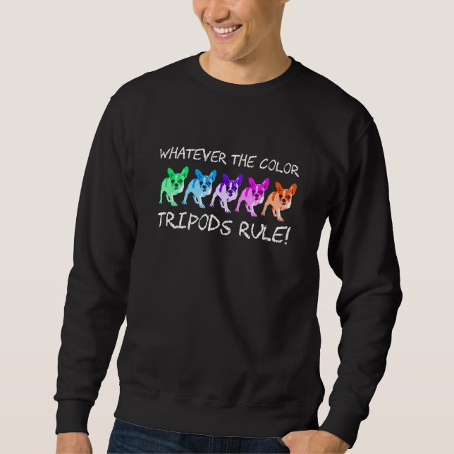 Tripod Tripawd Funny Three Legged Dog Sweatshirt (Front)