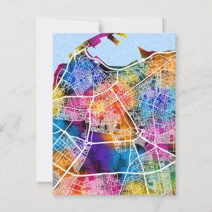 Tripoli Libya City Map Postcard