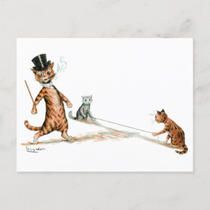 Tripping Cat Louis Wain Postcard