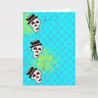 TRIPPLE SKULL BLANK GREETING CARD