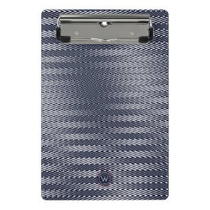 Trippy Abstract Black & White Stripes Rad Monogram Mini Clipboard