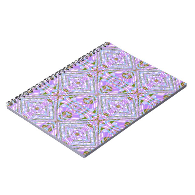 Trippy Abstract Line Pattern Geometric Art Notebook (Left Side)