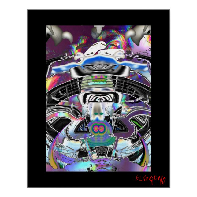 Trippy Abstract photo collage Poster (Front)