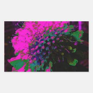 Trippy Abstract Retro Hot Pink and Black Flower Sticker