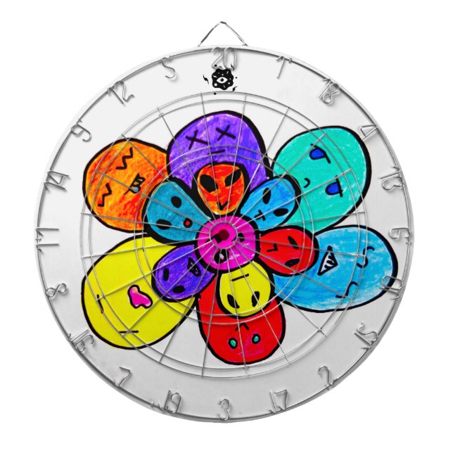 Trippy Alien Flower Dartboard (Front)