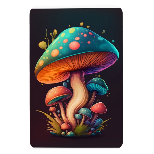 Trippy Blue Amanita Muscaria Flexible Photo Magnet (Vertical)