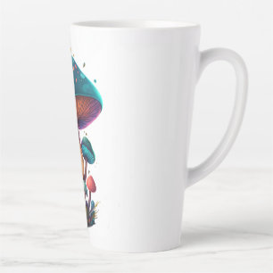 Trippy Blue Amanita Muscaria Latte Mug