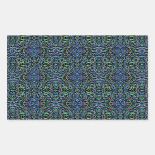 Trippy Blue Green Quilt Geometric Sticker