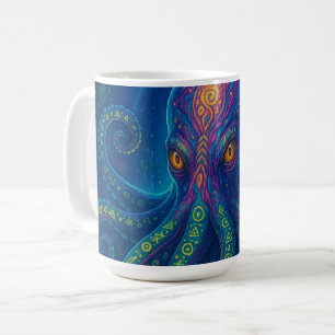 Trippy Blue Octopus Coffee Mug