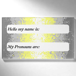 Trippy Boho Customizable Demigender Pride Flag Name Tag
