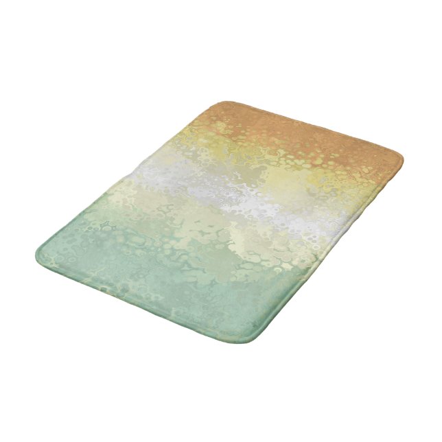 Trippy Boho Groovy Abstract Genderflor Pride Flag Bath Mat (Angled)