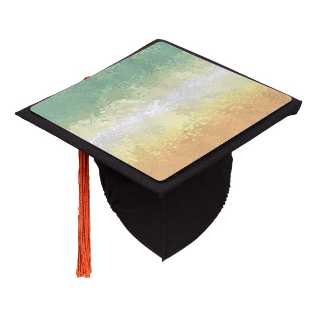 Trippy Boho Groovy Abstract Genderflor Pride Flag Graduation Cap Topper (Angled)