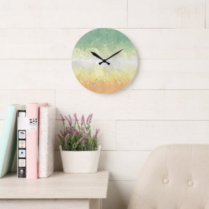 Trippy Boho Groovy Abstract Genderflor Pride Flag Large Clock