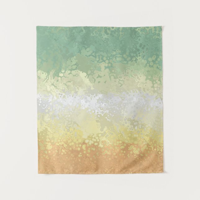Trippy Boho Groovy Abstract Genderflor Pride Flag Tapestry (Front)