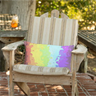 Trippy Boho Groovy Abstract Neurogender Pride Flag Lumbar Pillow