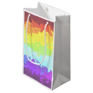 Trippy Boho Groovy Abstract Neurogender Pride Flag Small Gift Bag