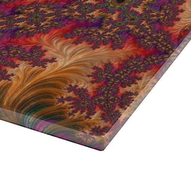 Trippy Bright Dazzling Branching Abstract Fractal Cutting Board (Corner)